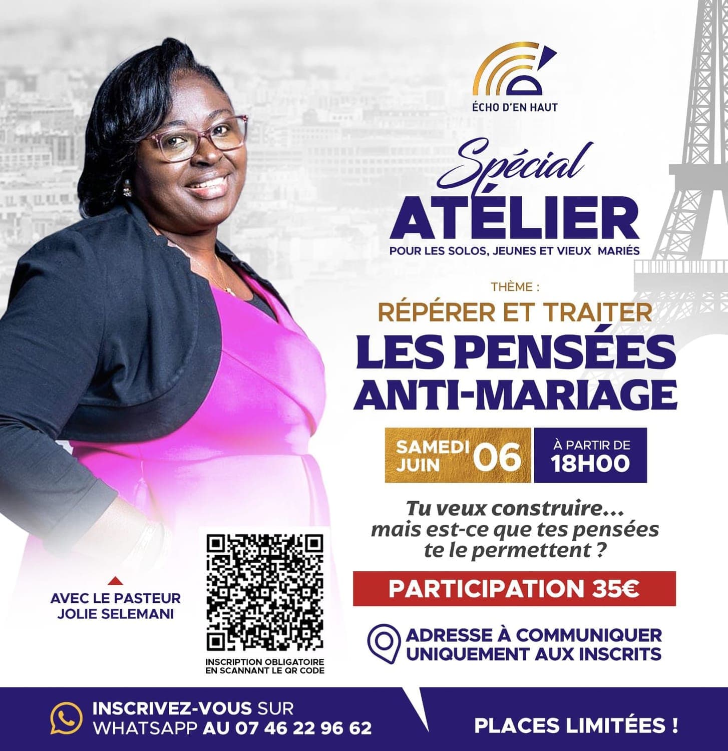 Affiche de l’atelier spécial sur les pensées anti-mariage