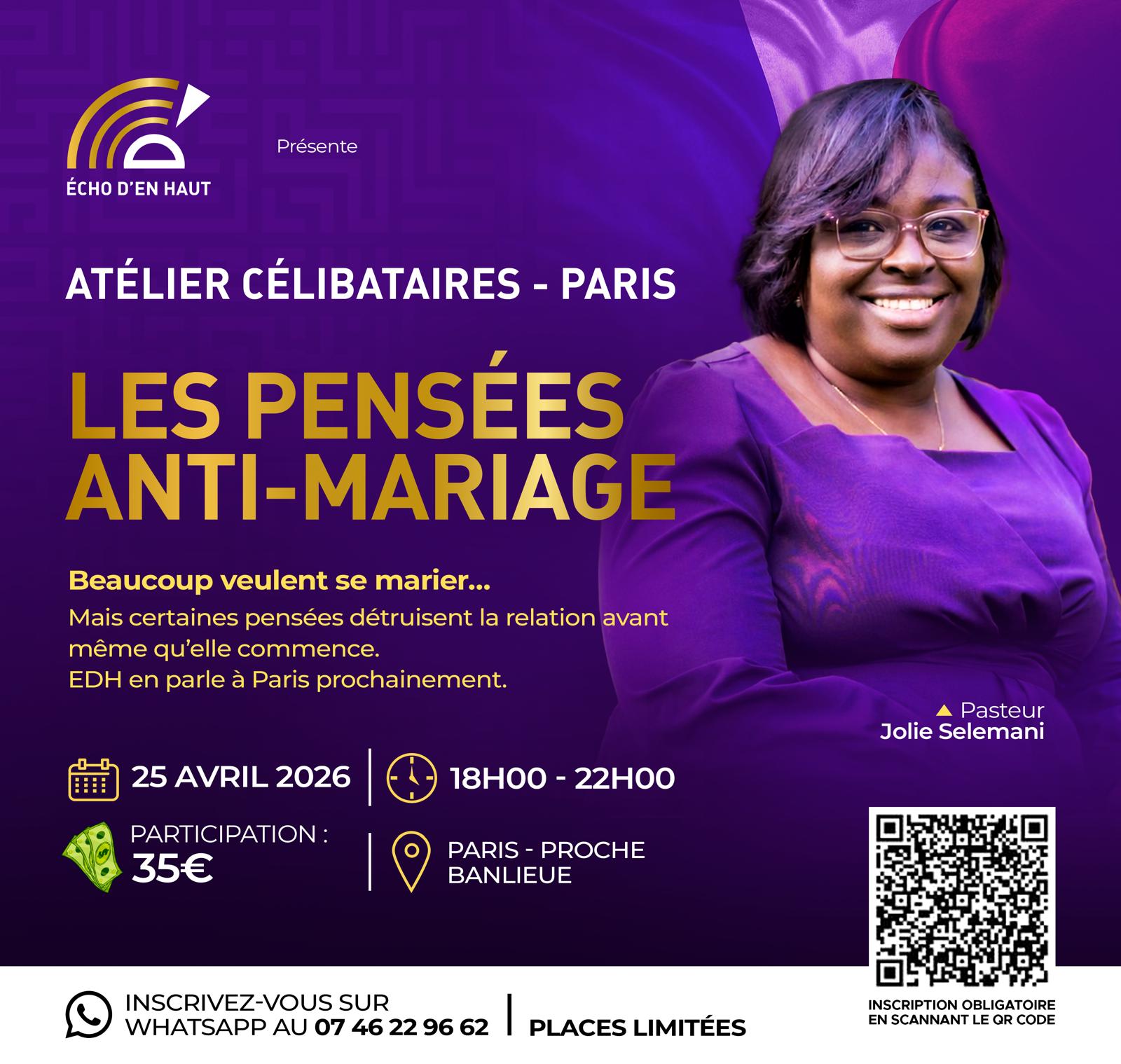 Affiche de l’atelier célibataires Les pensées anti-mariage